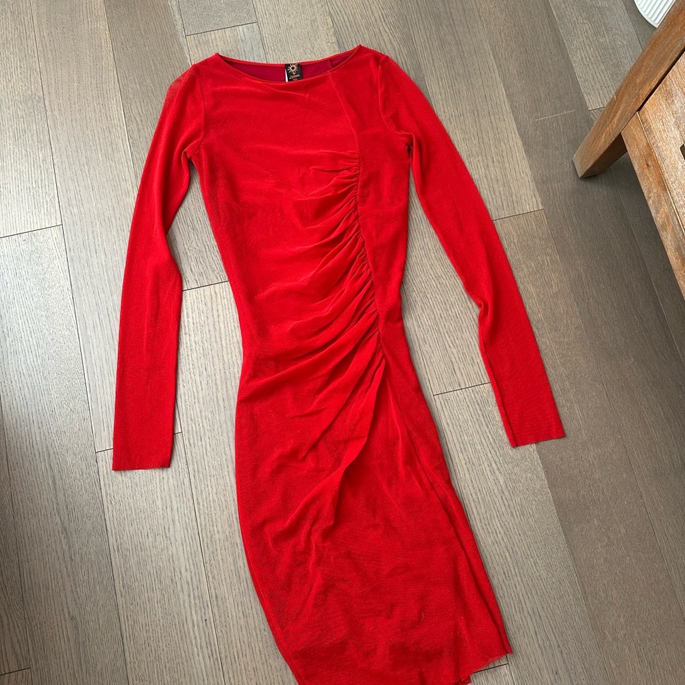 Jean Paul Gaultier Red Long Sleeve Dress